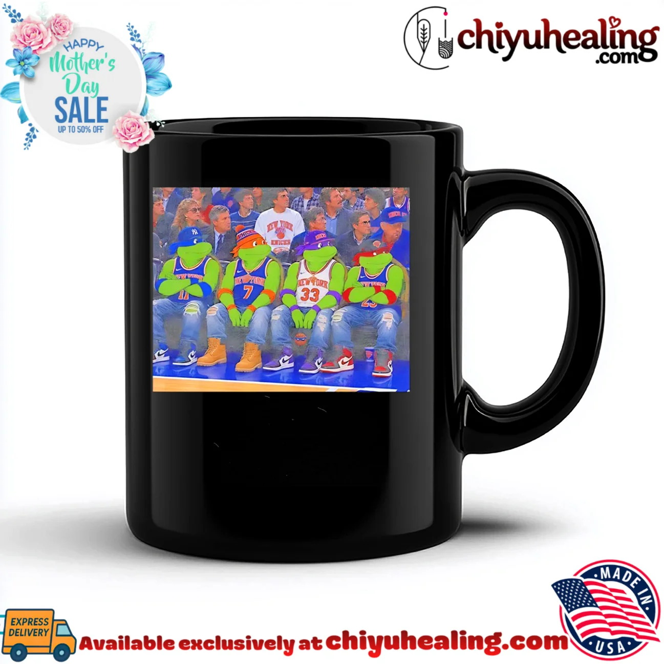 Teenage Mutant Ninja Turtles wearing New York Knicks jersey illustrated masterpiece shirt & hoodie | IP Merchandise Teenage Mutant Ninja Turtles wearing New York Knicks jersey illustrated
