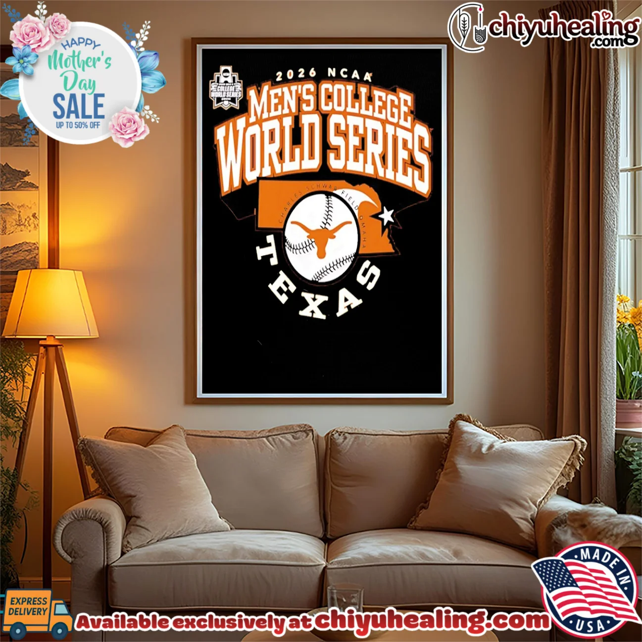 Texas Longhorns 2026 Baseball College World Series Bound shirt prime shirt & hoodie | Exclusive Fan Gear Texas Longhorns 2026 Baseball College World Series Bound shirt