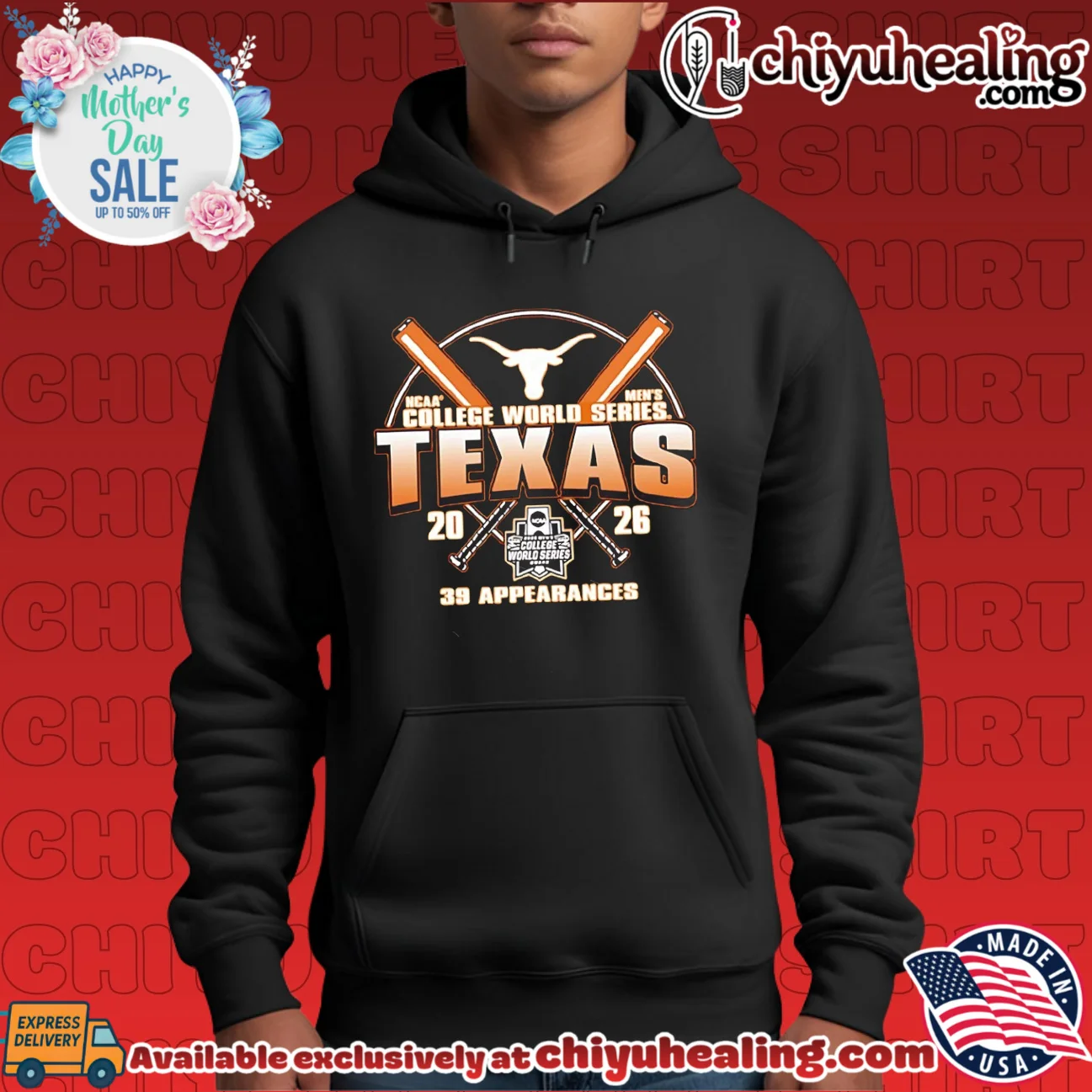 Texas Longhorns 2026 College World Series Bound 39 Appearances shirt bespoke shirt & hoodie | Exclusive Fan Gear Texas Longhorns 2026 College World Series Bound 39 Appearances shirt bespoke shirt & hoodie | Exclusive Fan Gear
