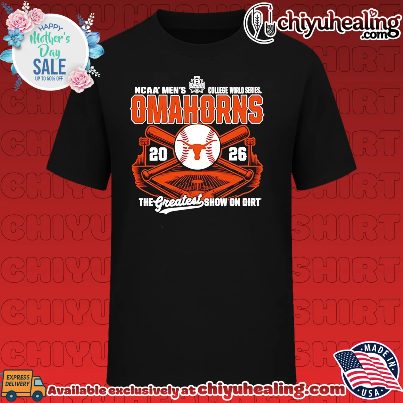 Texas Longhorns 2026 College World Series Bound OmaHorns The Greatest show on dirt shirt