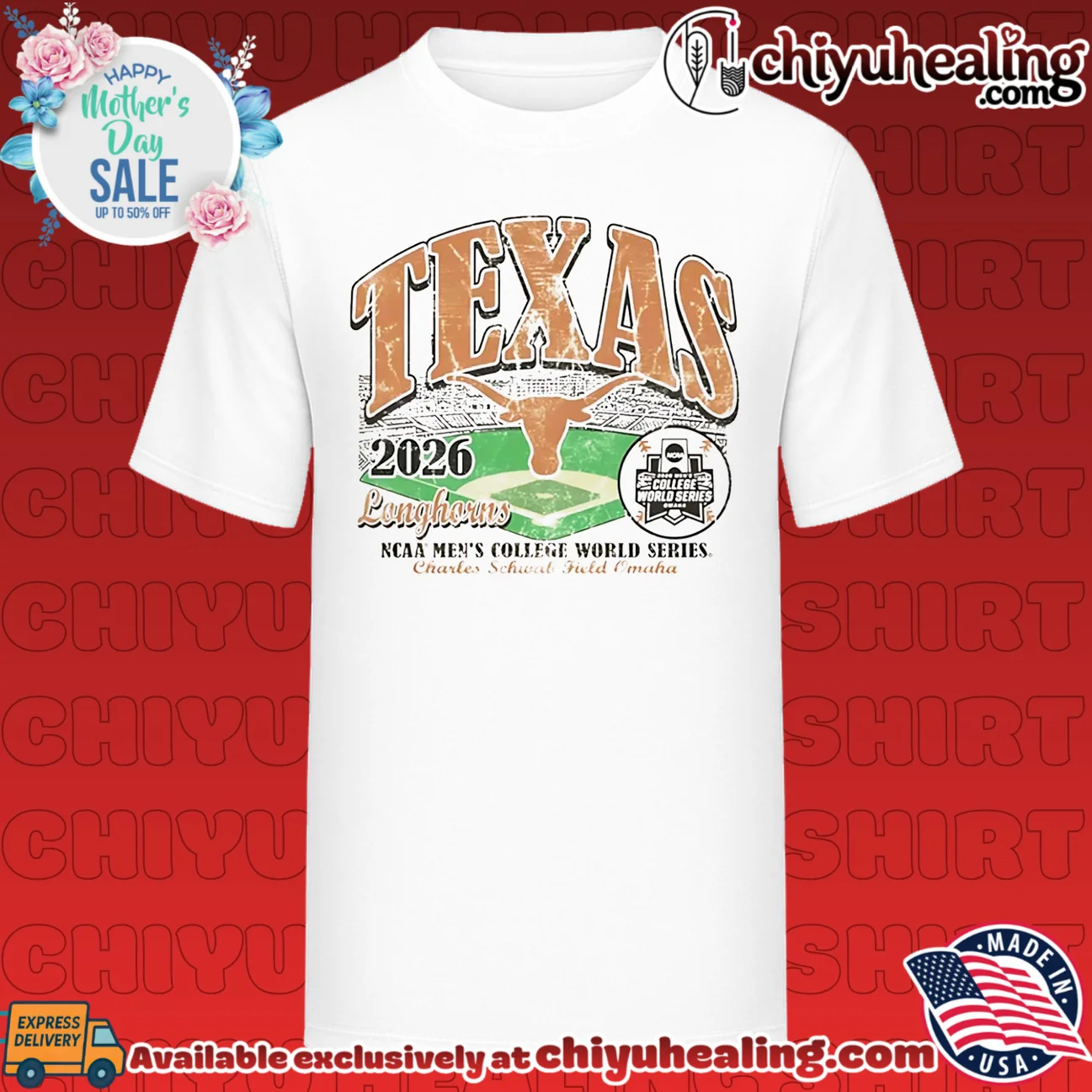 Texas Longhorns 2026 College World Series Bound stadium shirt