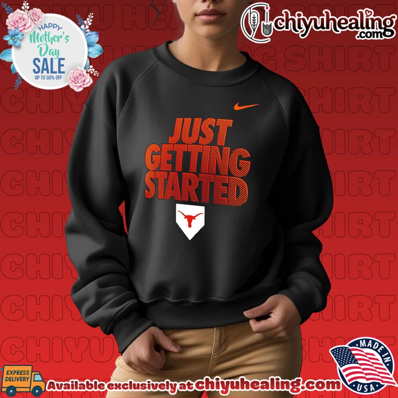 Texas Longhorns 2026 NCAA Baseball Men's College World Series just getting started shirt & hoodie Texas Longhorns 2026 NCAA Baseball Men's College World Series just getting started