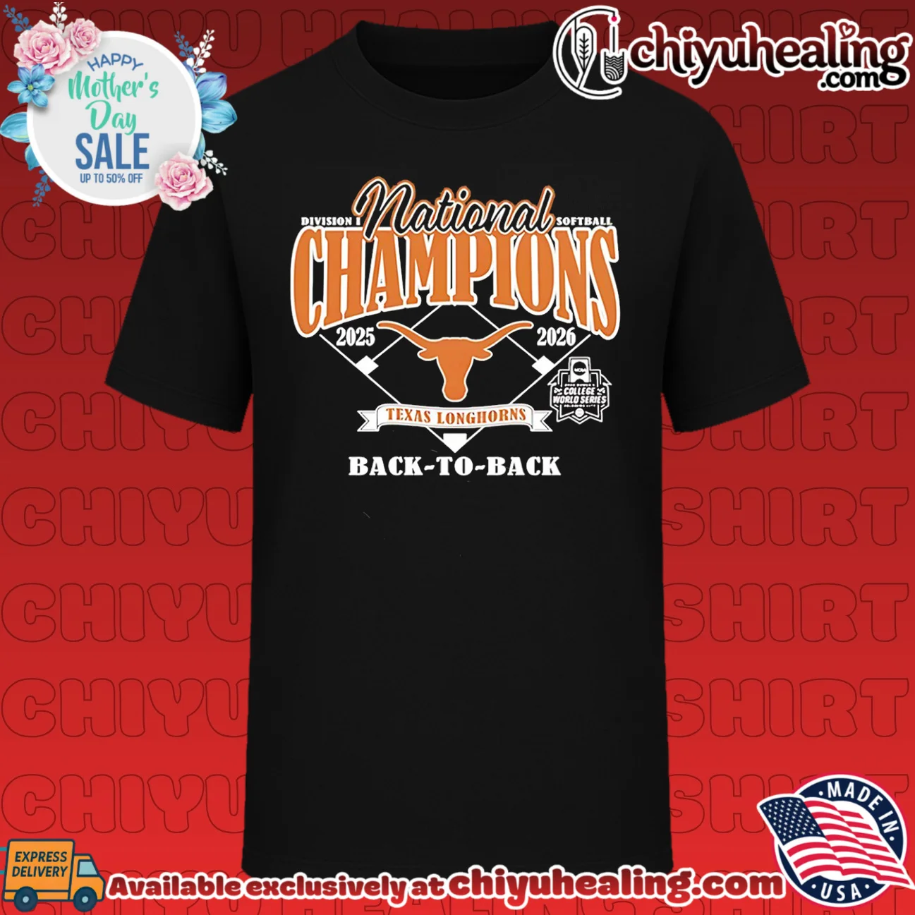 Texas Longhorns Back to back 2026 Women's College World Series Champions shirt