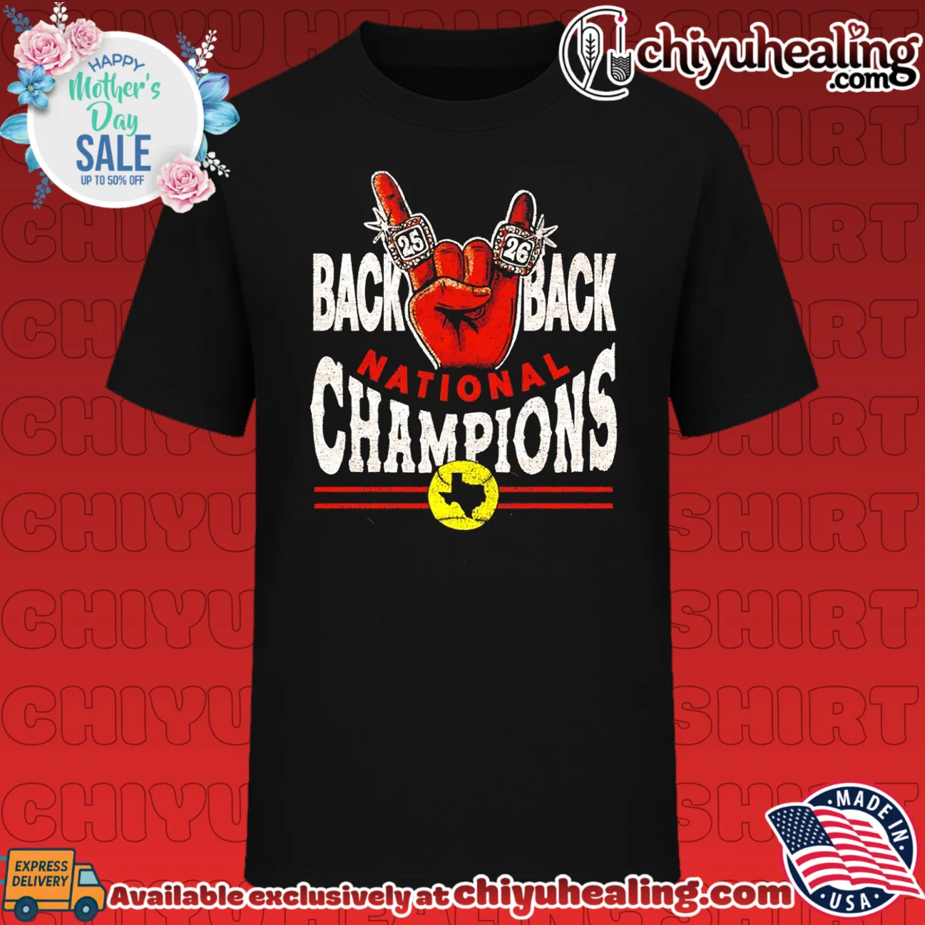 Texas Longhorns Back to Back Softball National Champions hand shirt