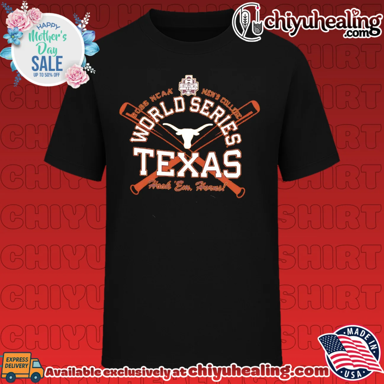 Texas Longhorns Hook 'Em Horns 2026 NCAA Men's College World Series