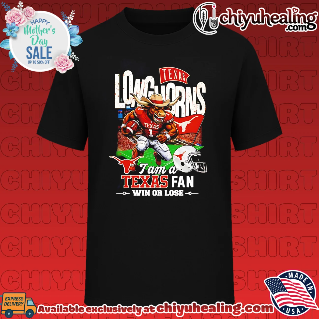 Texas Longhorns I am a Texas fan win or lose mascot