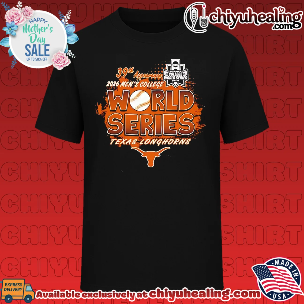 Texas Longhorns Men's Baseball 2026 College World Series Bound shirt