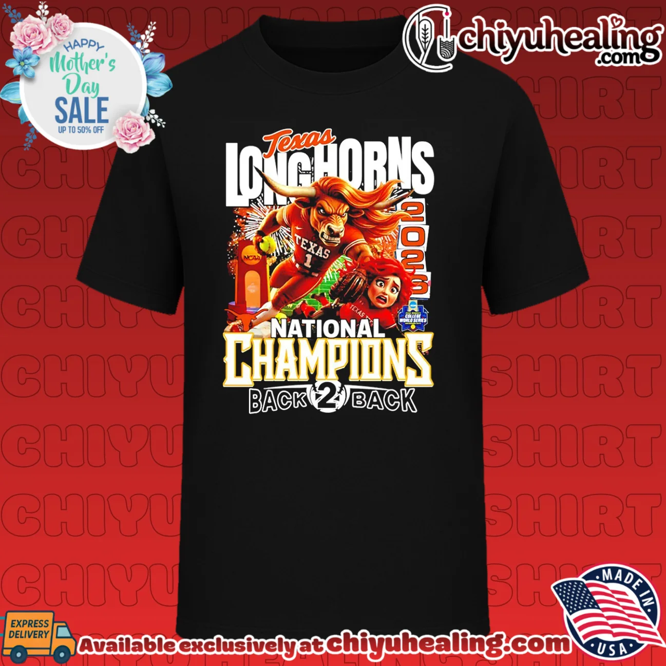 Texas Longhorns Softball '26 WCWS National Champions Back to back beat Texas Tech shirt