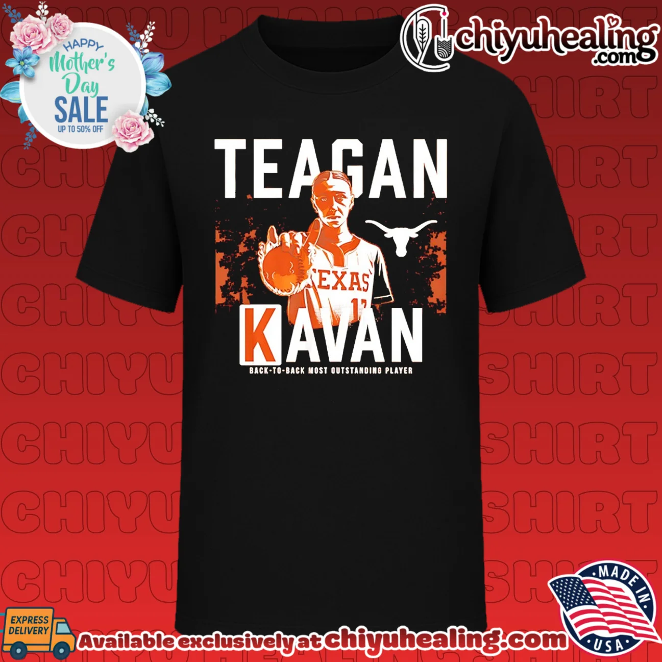 Texas Softball Teagan Kavan K back to back Most Outstanding Player Sign