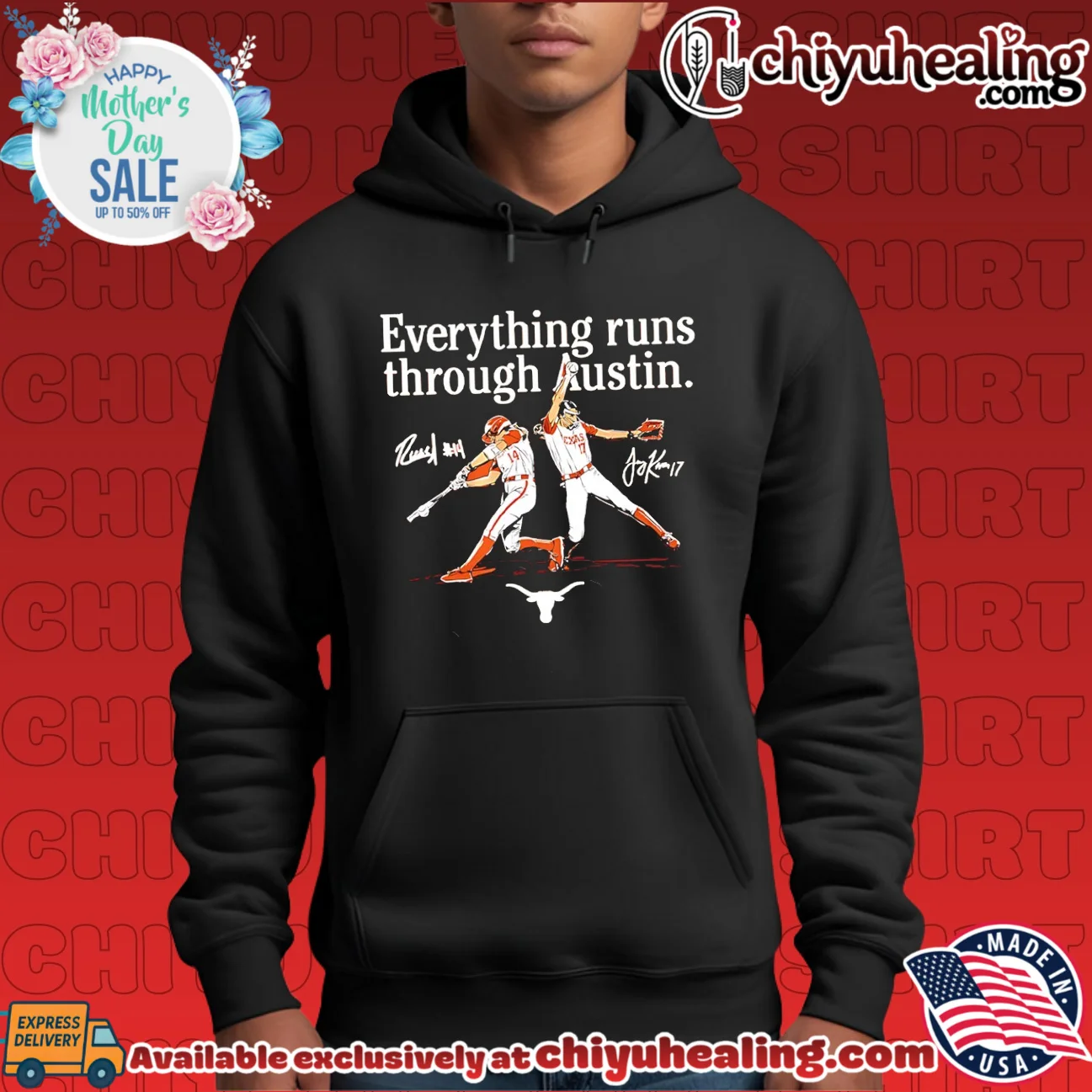 Texas Softball Teagan Kavan & Reese Atwood Everything Runs Through Austin signature elite shirt & hoodie - Perfect Fan Gift Texas Softball Teagan Kavan & Reese Atwood Everything Runs Through Austin signature elite shirt & hoodie - Perfect Fan Gift
