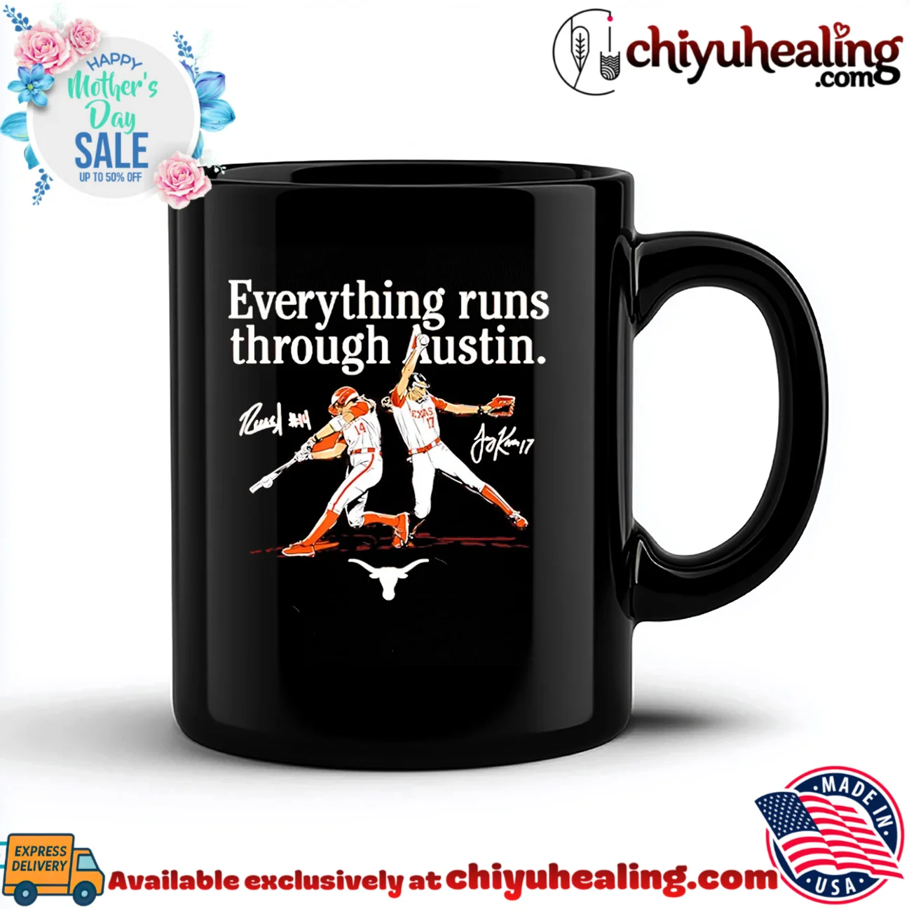 Texas Softball Teagan Kavan & Reese Atwood Everything Runs Through Austin signature elite shirt & hoodie - Perfect Fan Gift Texas Softball Teagan Kavan & Reese Atwood Everything Runs Through Austin signature