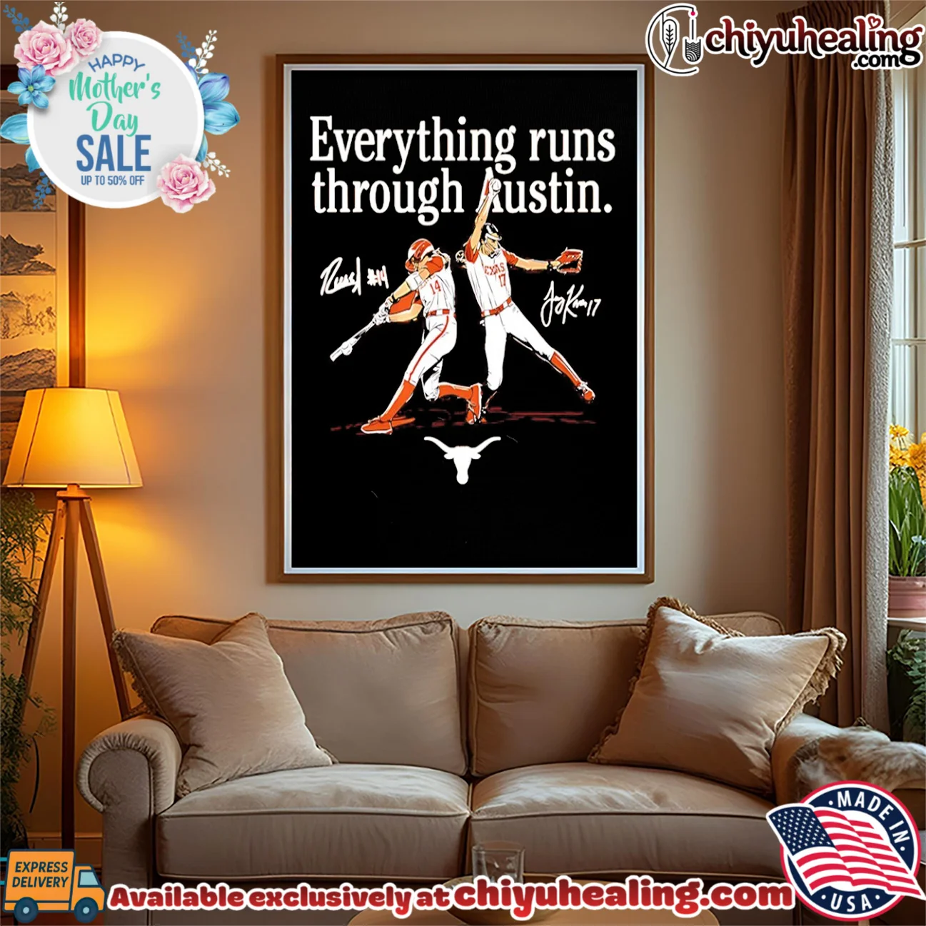 Texas Softball Teagan Kavan & Reese Atwood Everything Runs Through Austin signature elite shirt & hoodie - Perfect Fan Gift Texas Softball Teagan Kavan & Reese Atwood Everything Runs Through Austin signature