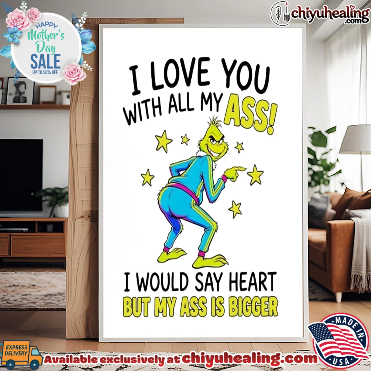 The Grinch I Love You with All My Ass Funny Christmas shirt & hoodie The Grinch I Love You with All My Ass Funny Christmas