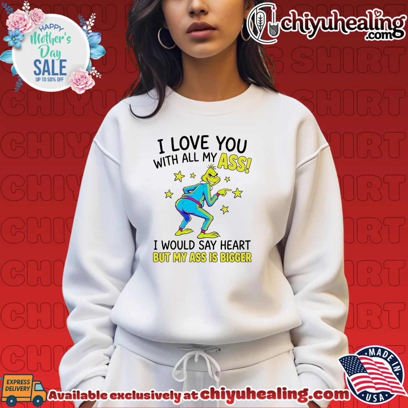 The Grinch I Love You with All My Ass Funny Christmas shirt & hoodie The Grinch I Love You with All My Ass Funny Christmas