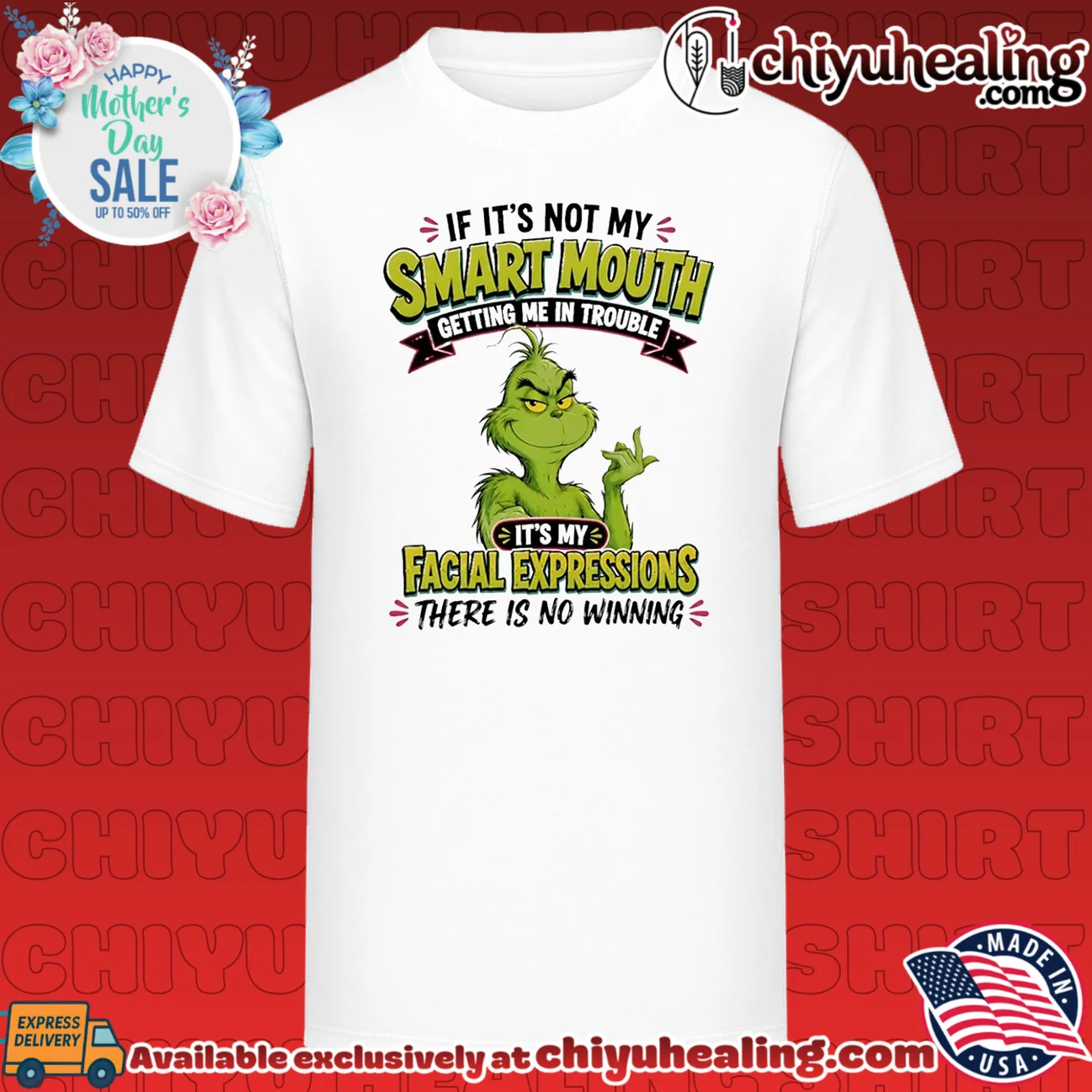 The Grinch Smart Mouth and Facial Expressions