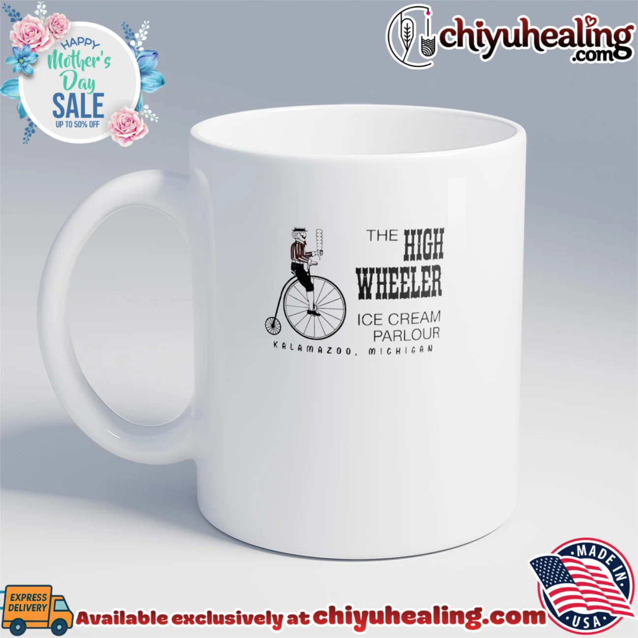 The high wheeler ice cream parlour graphic grail shirt & hoodie | Aesthetic Apparel The high wheeler ice cream parlour graphic