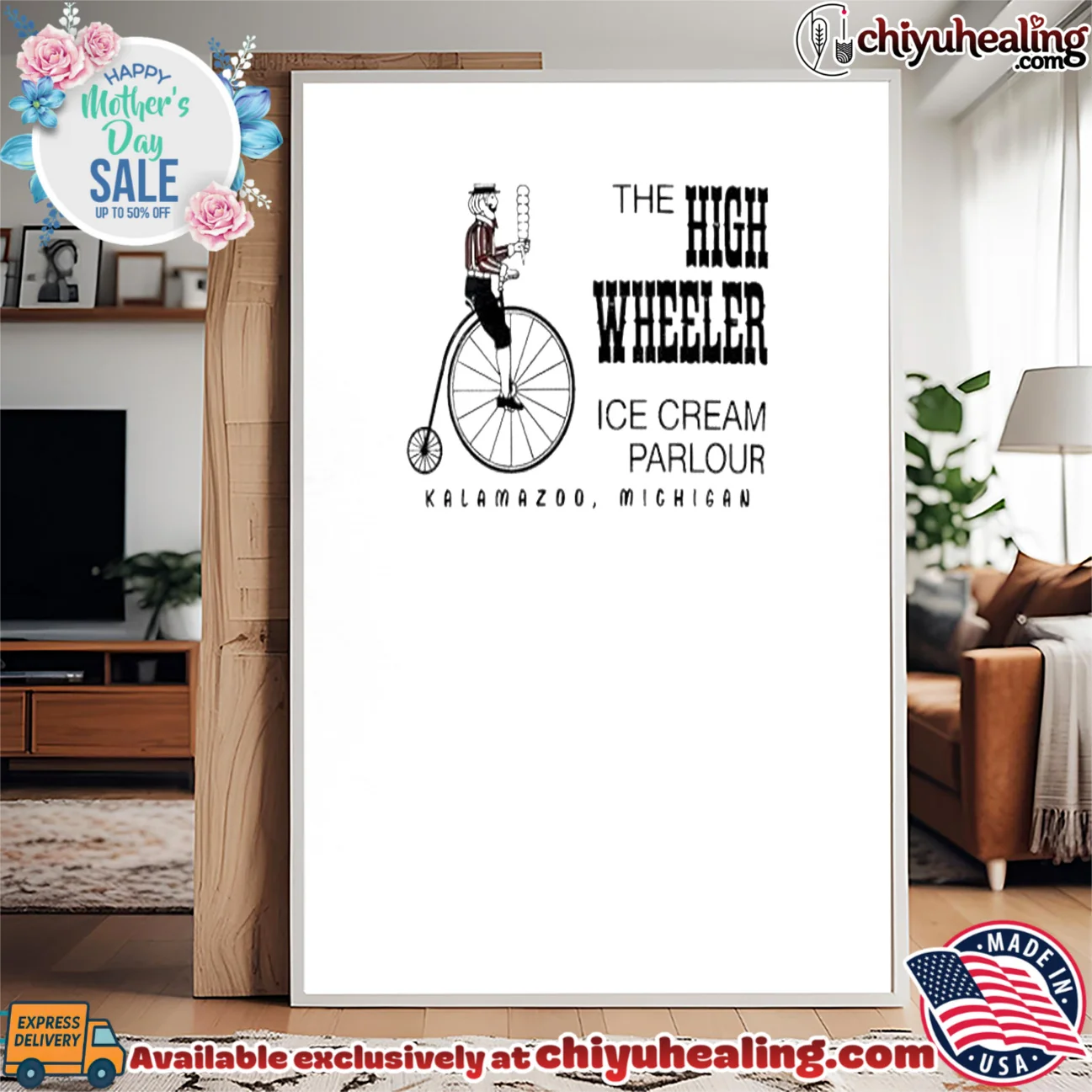 The high wheeler ice cream parlour graphic grail shirt & hoodie | Aesthetic Apparel The high wheeler ice cream parlour graphic
