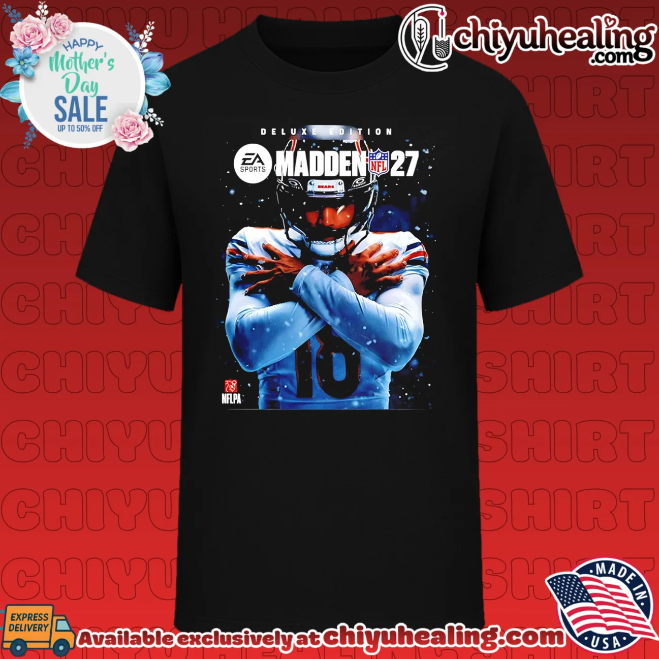 The Iceman Caleb Williams Chicago Bears NFL Madden 27 skyline poster
