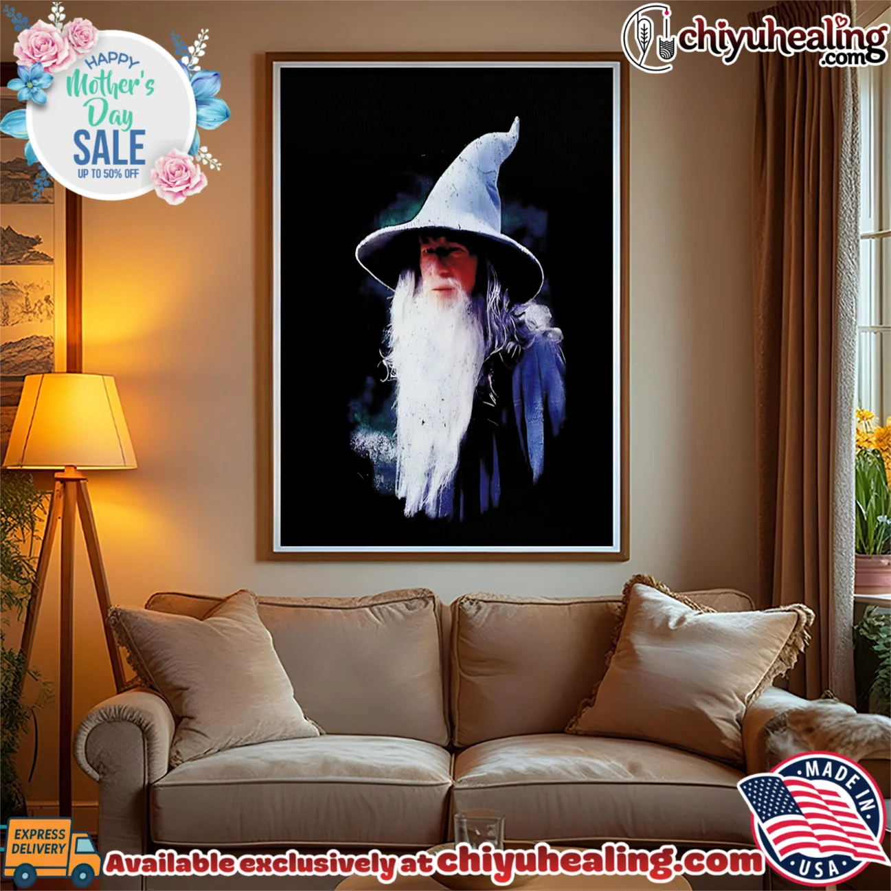 The Lord of the Rings Gandalf the Grey portrait statement shirt & hoodie | Gift Idea 2026 The Lord of the Rings Gandalf the Grey portrait