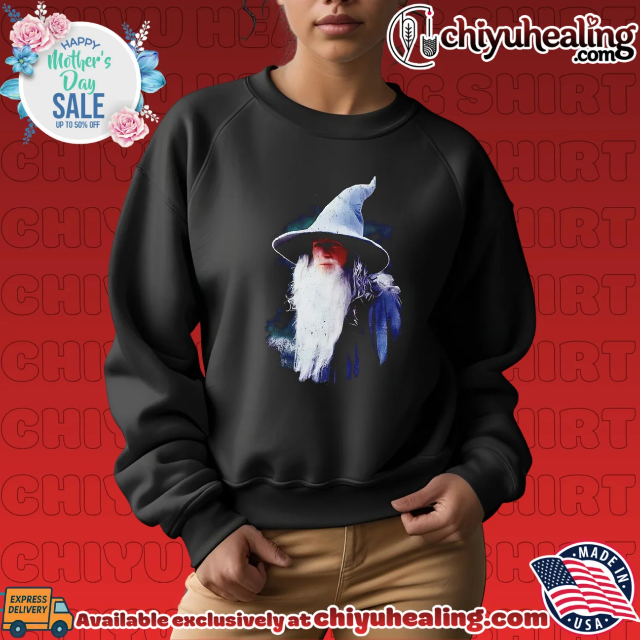 The Lord of the Rings Gandalf the Grey portrait statement shirt & hoodie | Gift Idea 2026 The Lord of the Rings Gandalf the Grey portrait
