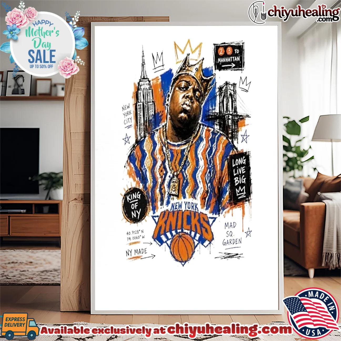 The Notorious BIG New York or Nowhere Knicks 2026 NBA Finals art print prime shirt & hoodie | Exclusive Fan Gear The Notorious BIG New York or Nowhere Knicks 2026 NBA Finals art print