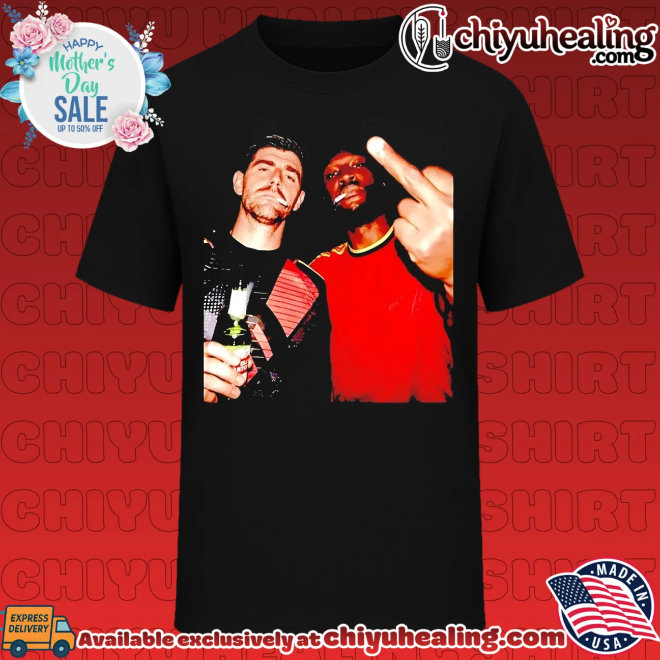 Thibaut Courtois and Romelu Lukaku Belgium National Team middle finger shirt & hoodie
