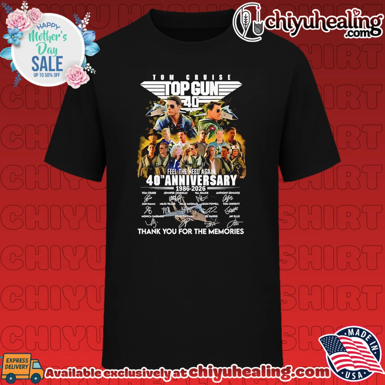 Tom Cruise Top Gun 40th Anniversary 1986-2026 thank you for the memories shirt & hoodie