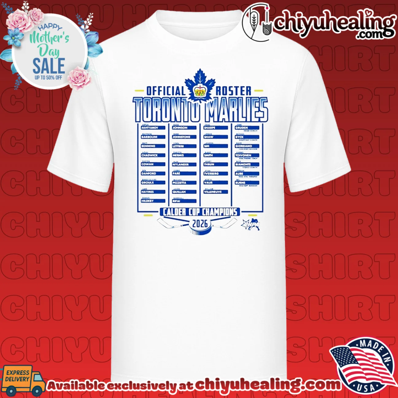 Toronto Marlies 2026 Calder Cup Champions Adult Roster