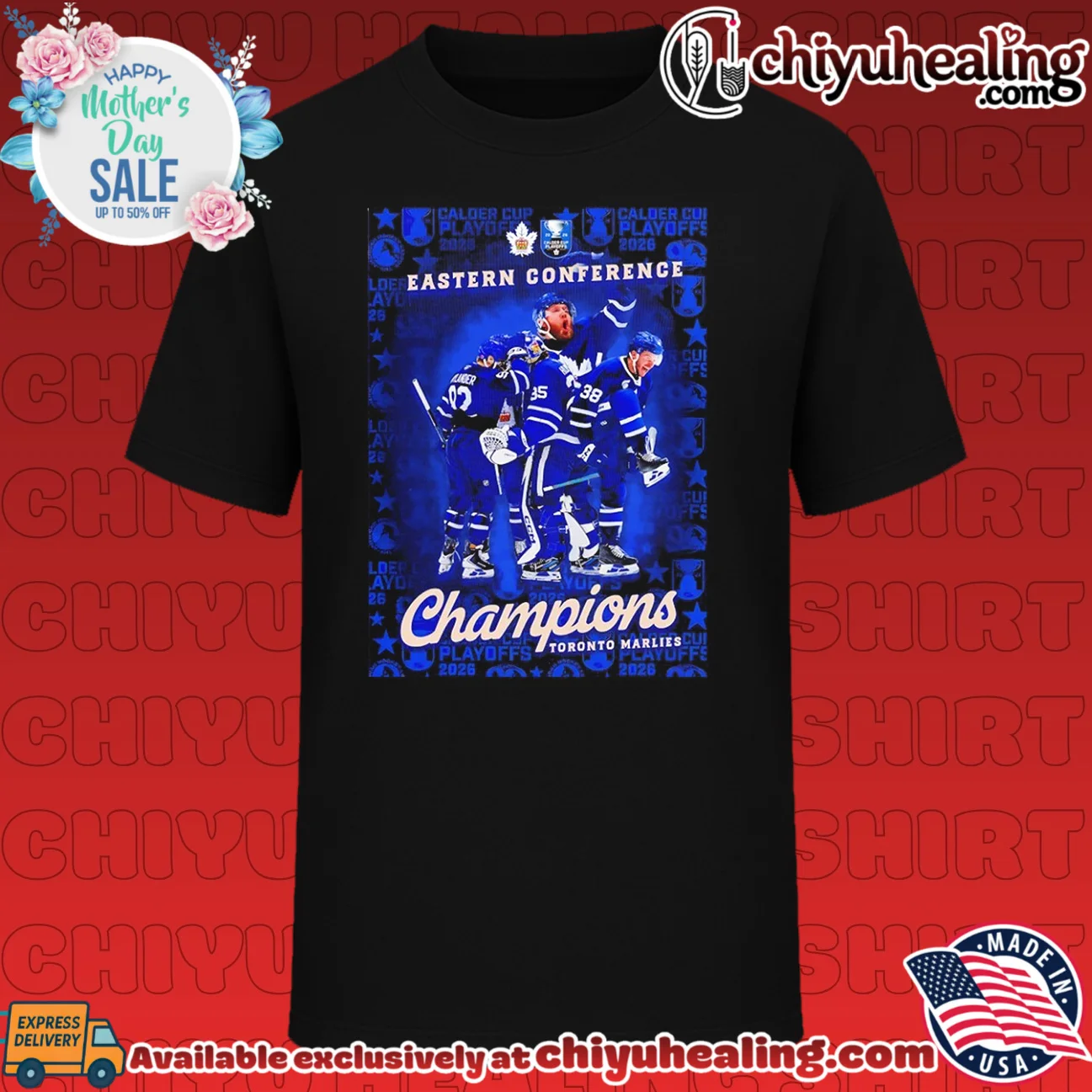 Toronto Marlies 2026 Eastern Conference Champions celebrating victory shirt
