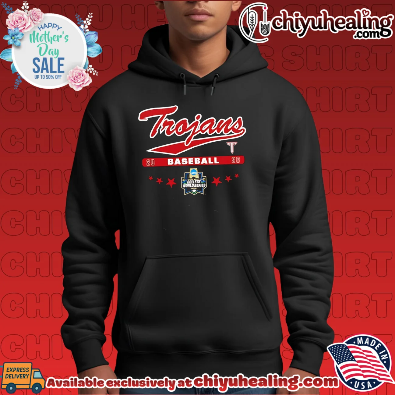 Troy Trojans 2026 NCAA Baseball College World Series shirt & hoodie Troy Trojans 2026 NCAA Baseball College World Series shirt & hoodie