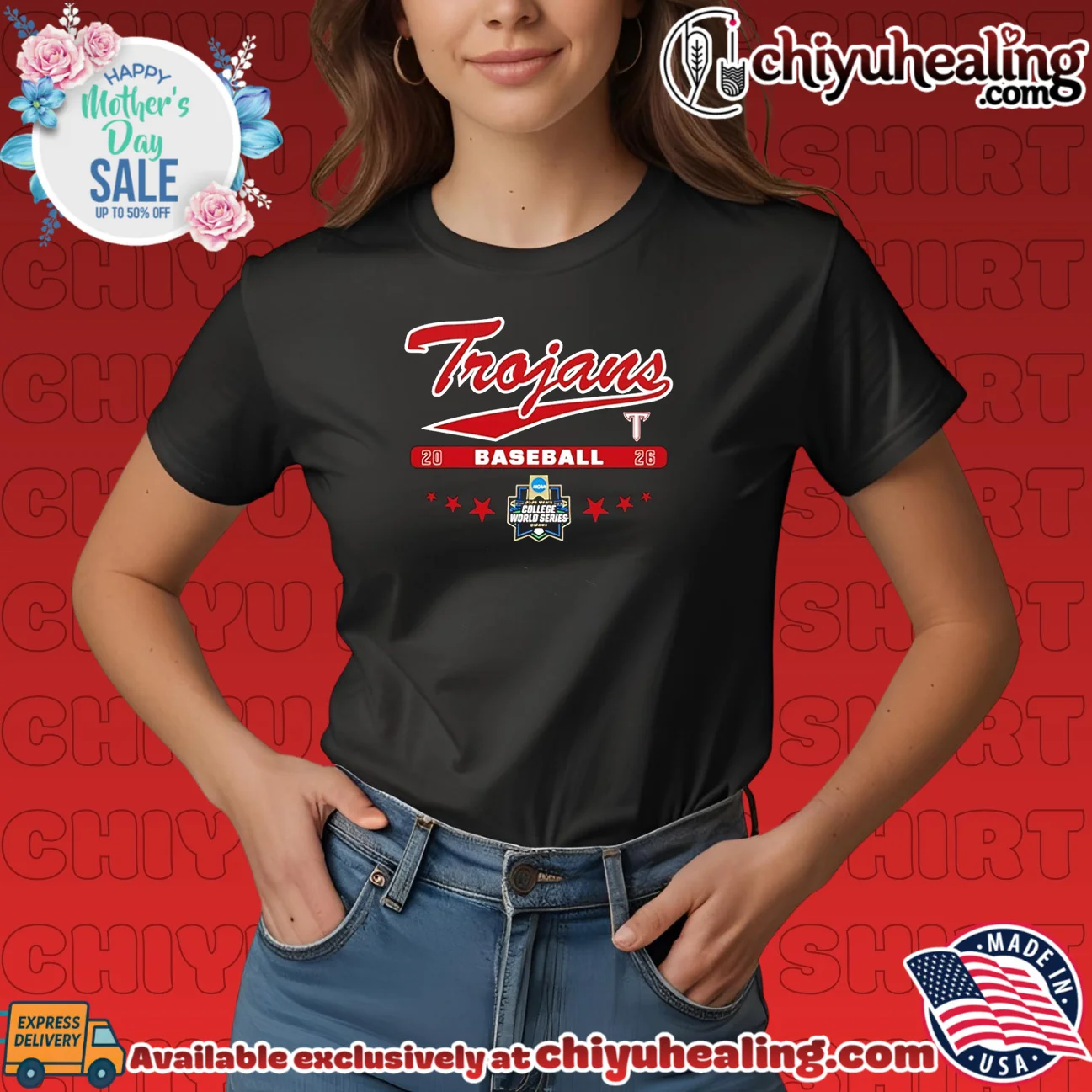 Troy Trojans 2026 NCAA Baseball College World Series shirt & hoodie Troy Trojans 2026 NCAA Baseball College World Series
