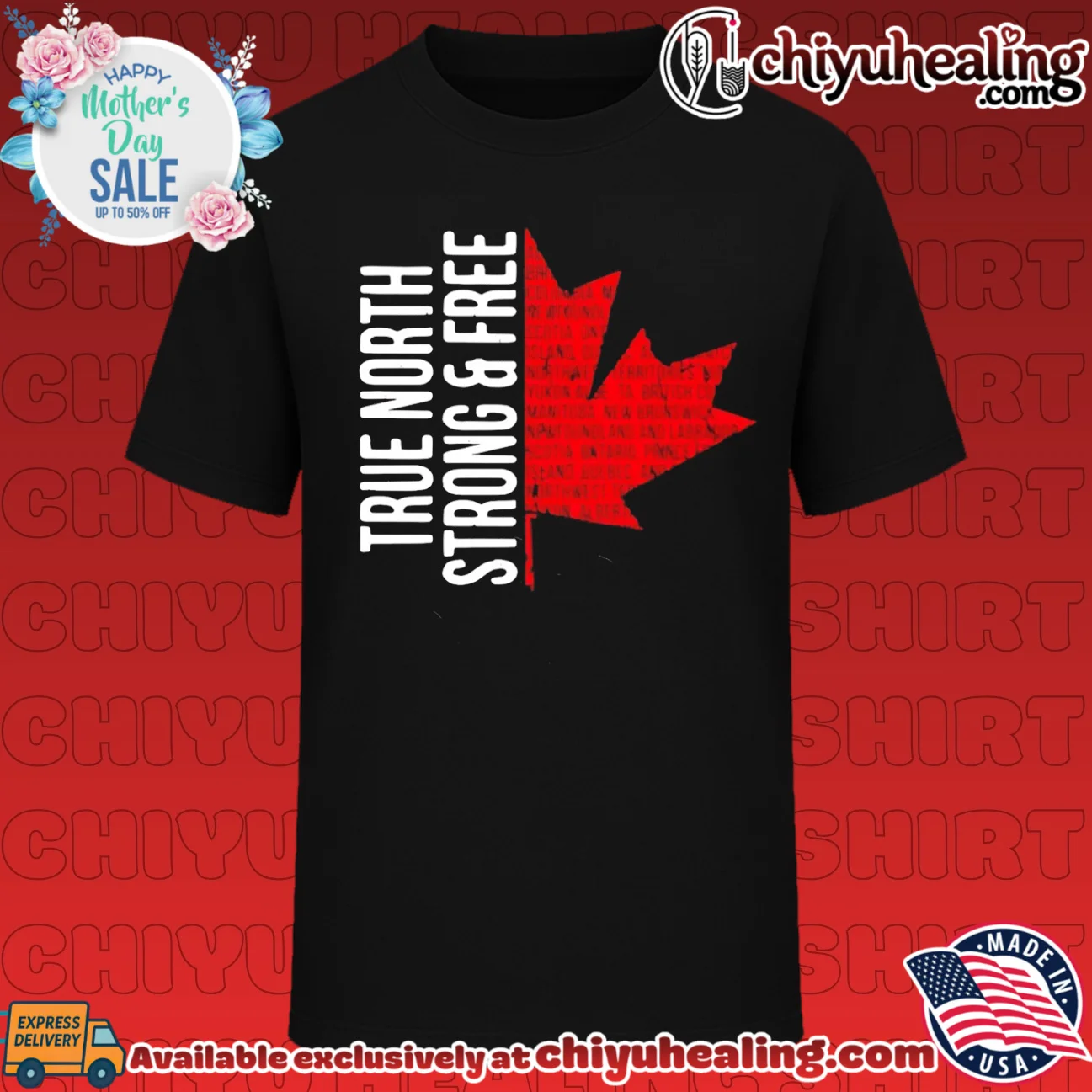 True North Strong and Free Men's Patriotic Canada shirt & hoodie