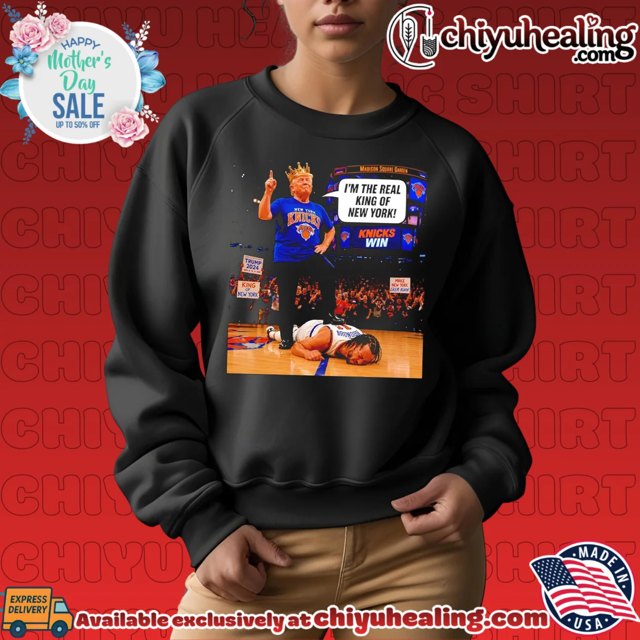 Trump New York Knicks I'm the real King of New York beat Brunson shirt elite shirt & hoodie - The Fan Collection Trump New York Knicks I'm the real King of New York beat Brunson shirt