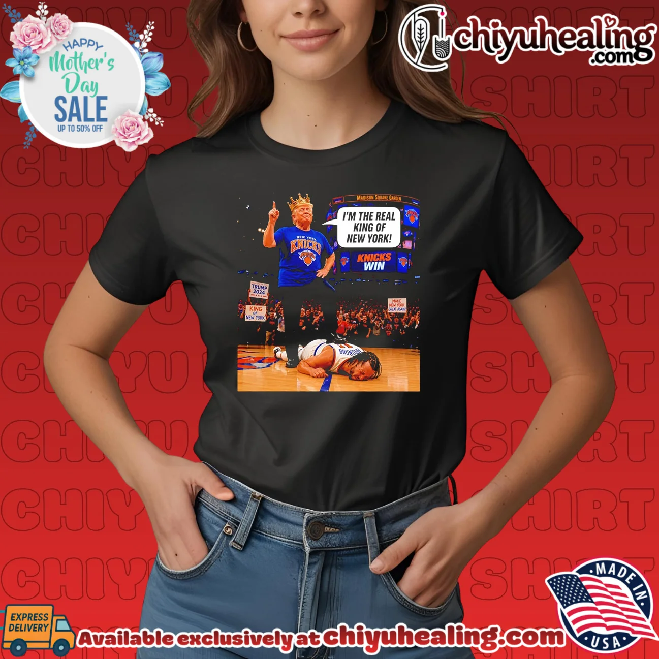 Trump New York Knicks I'm the real King of New York beat Brunson shirt elite shirt & hoodie - The Fan Collection Trump New York Knicks I'm the real King of New York beat Brunson shirt