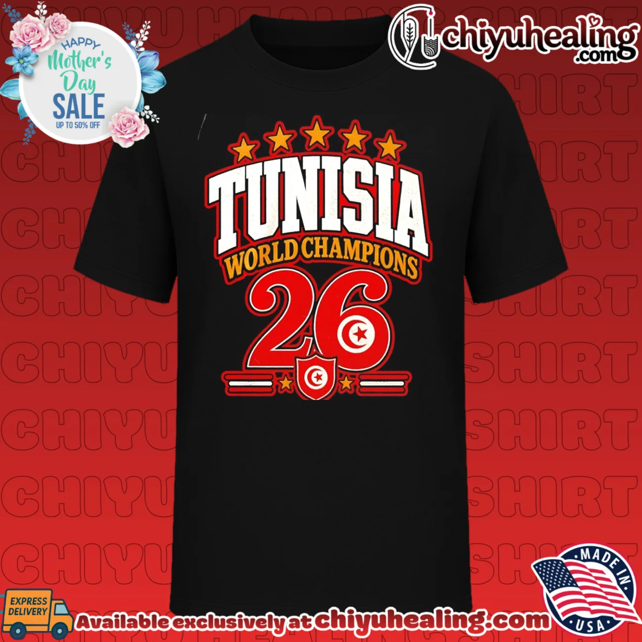 Tunisia 2026 World Champions flag shirt