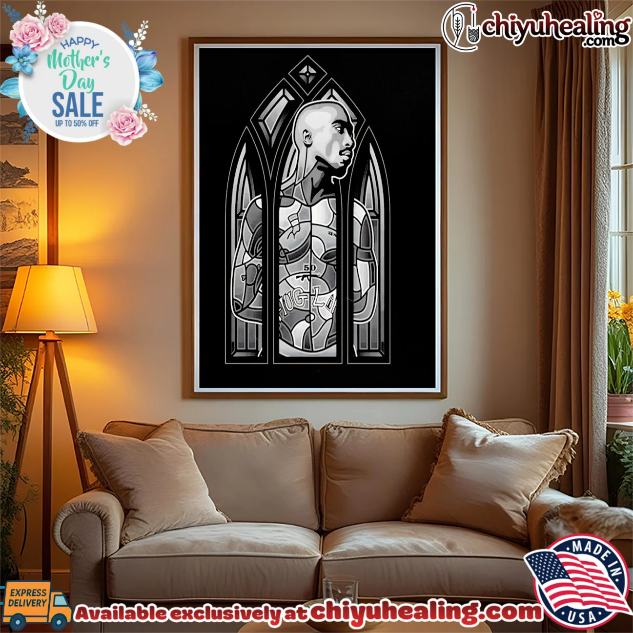 Tupac shakur thug life stained glass 2pac shirt & hoodie Tupac shakur thug life stained glass 2pac