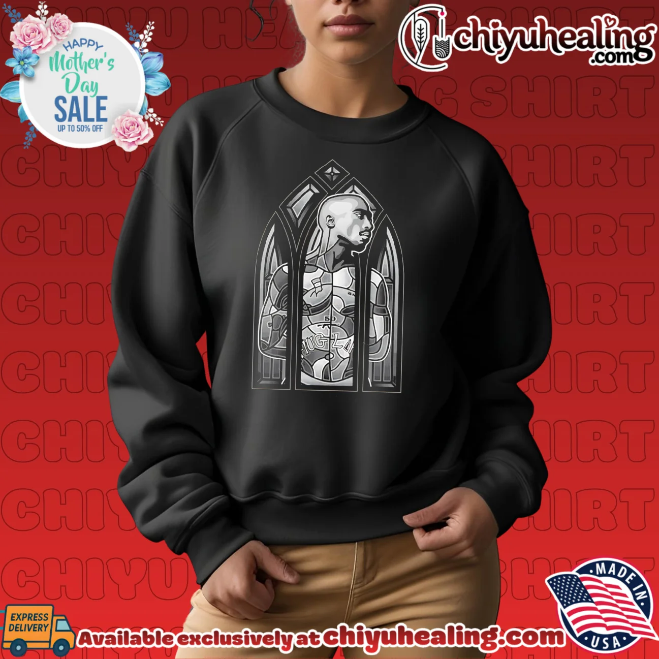 Tupac shakur thug life stained glass 2pac shirt & hoodie Tupac shakur thug life stained glass 2pac