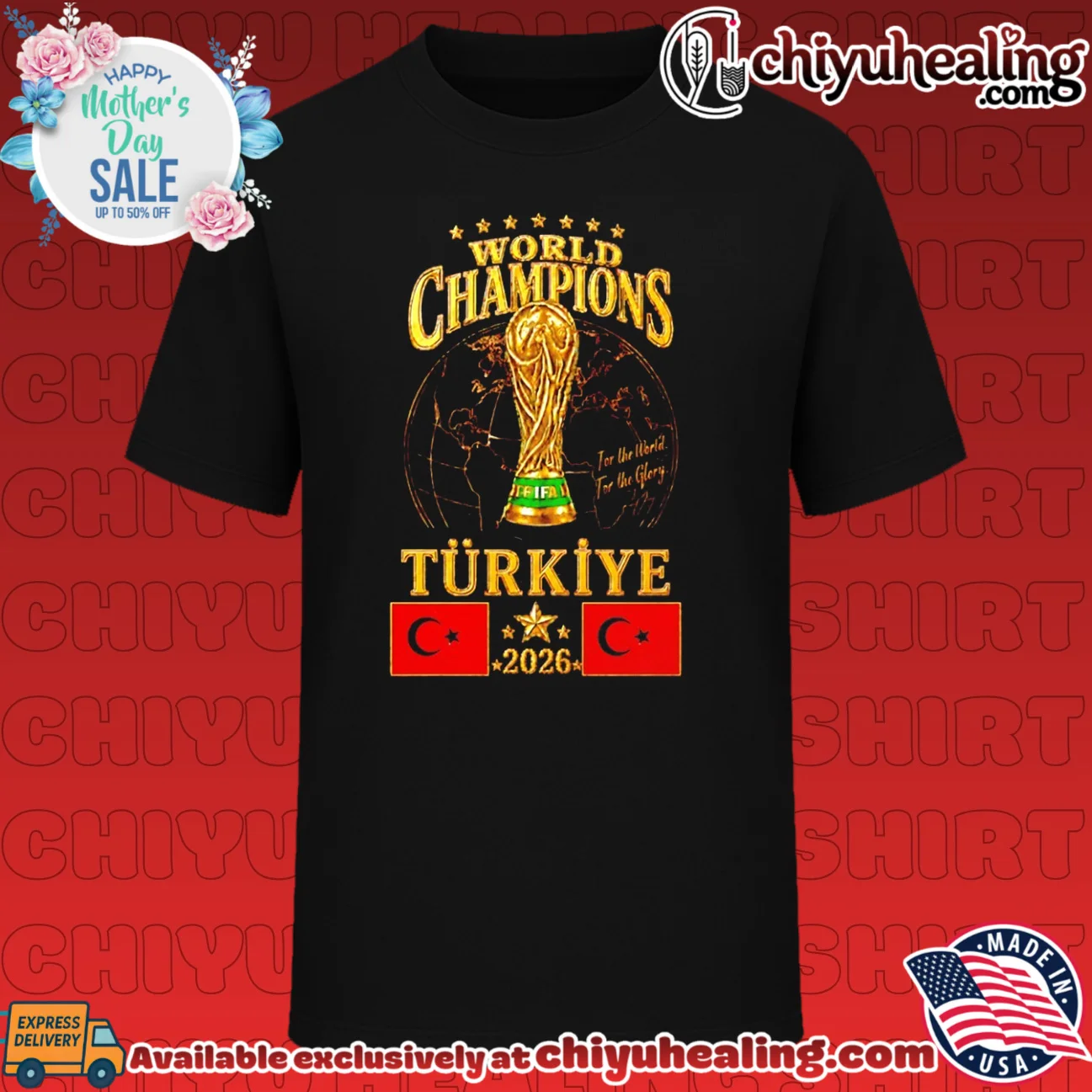 Turkiye 2026 World Champions flag shirt