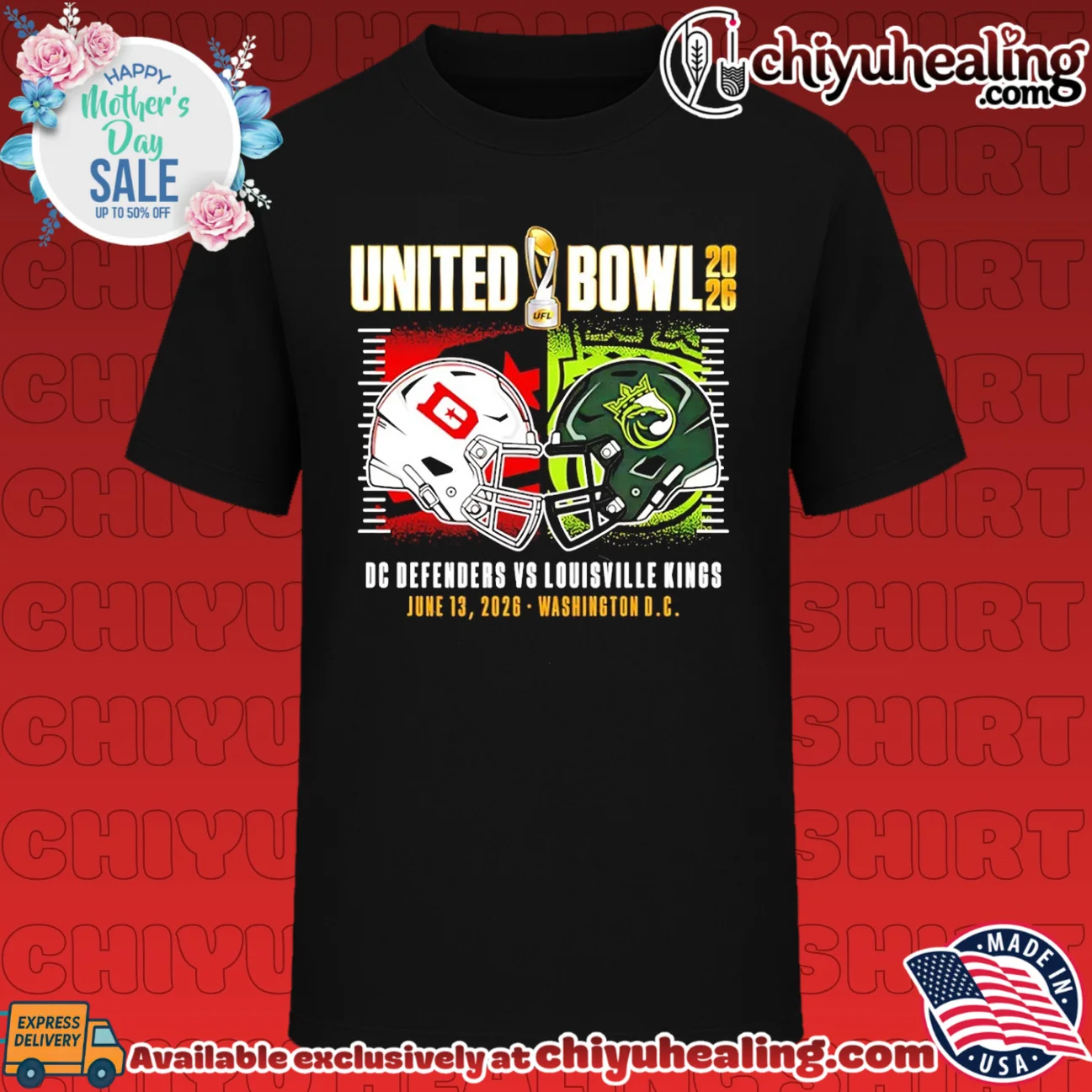 UFL United Bowl 2026 DC Defenders Vs Louisville Kings helmets