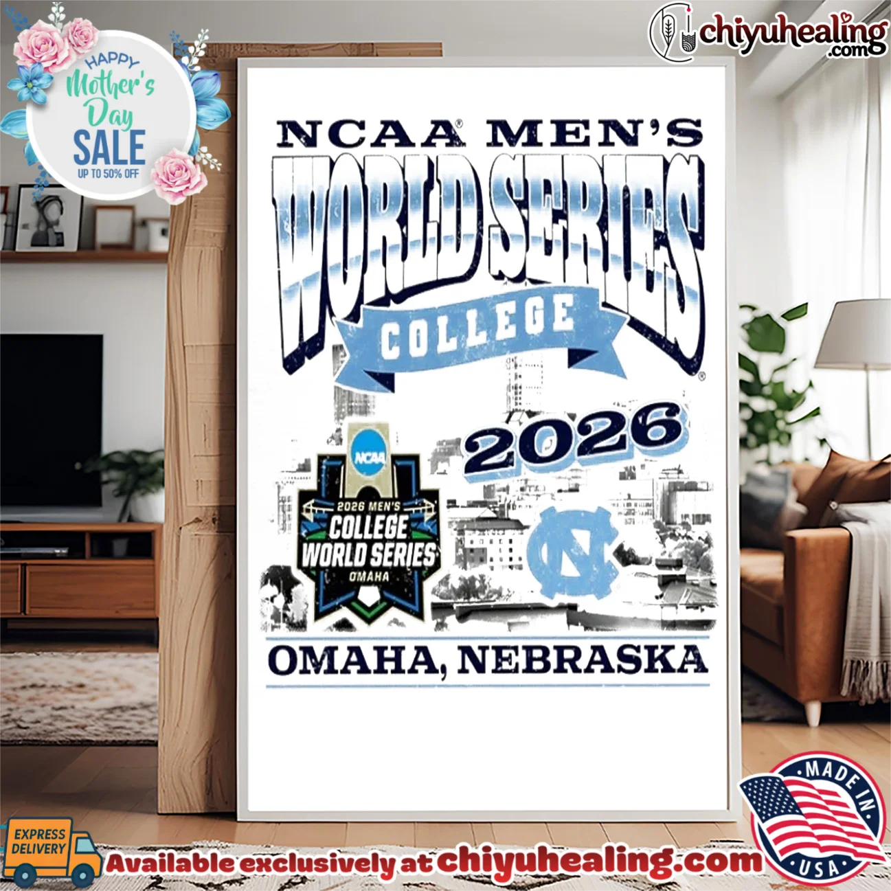 UNC Baseball 2026 College World Series Omaha skyline shirt classic shirt & hoodie - Premium Streetwear UNC Baseball 2026 College World Series Omaha skyline shirt
