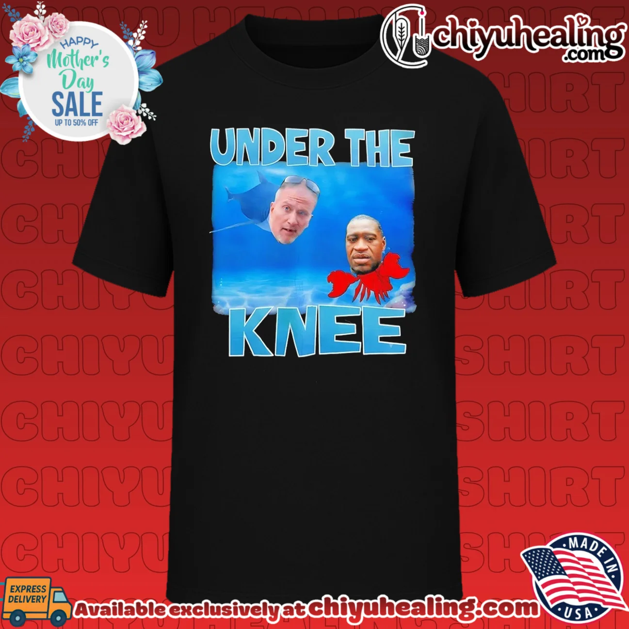 Under the Knee Shark and Crab Meme George Floyd shirt & hoodie