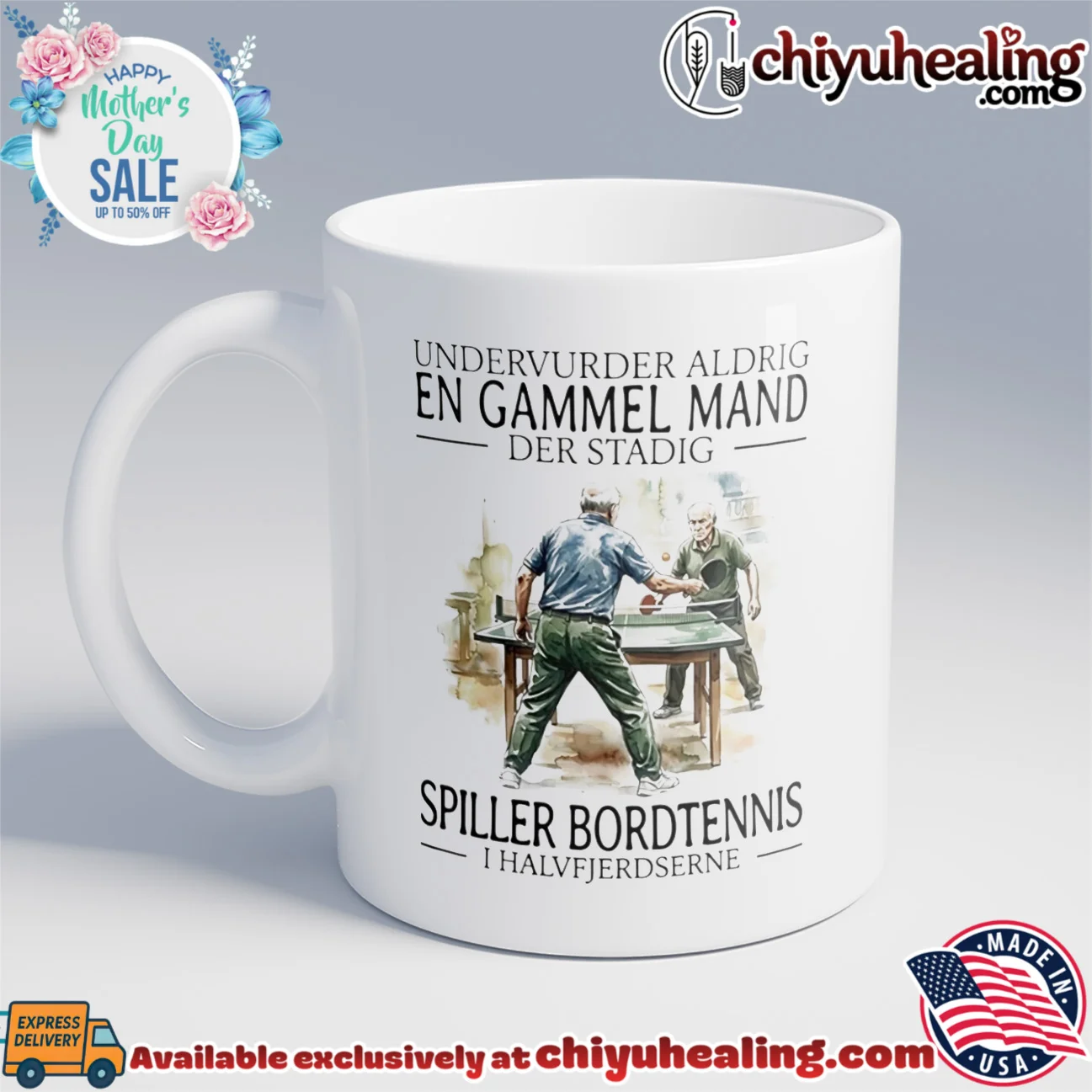 Undervurder aldrig en gammel mand der stadig spiller bordtennis I halvfjerdserne essential shirt & hoodie | Exclusive Fan Gear Undervurder aldrig en gammel mand der stadig spiller bordtennis I halvfjerdserne