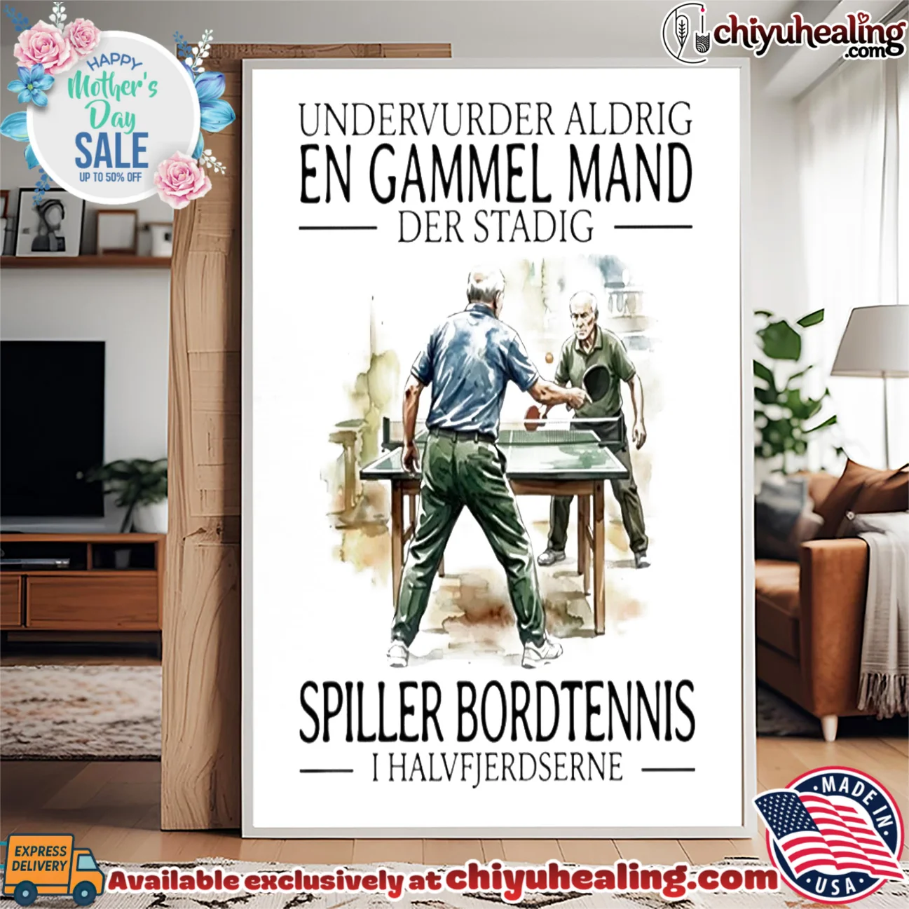 Undervurder aldrig en gammel mand der stadig spiller bordtennis I halvfjerdserne essential shirt & hoodie | Exclusive Fan Gear Undervurder aldrig en gammel mand der stadig spiller bordtennis I halvfjerdserne