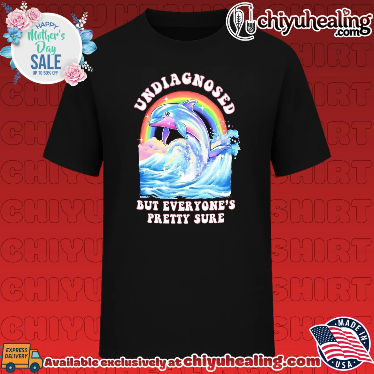 Undiagnosed but everyone's pretty sure coloful dolphin retro