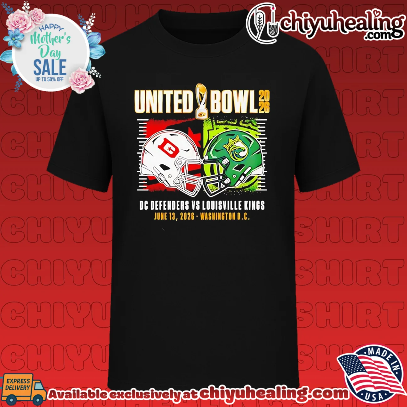United Bowl 2026 DC Defenders vs Louisville Kings June 13 2026 Washington DC helmets