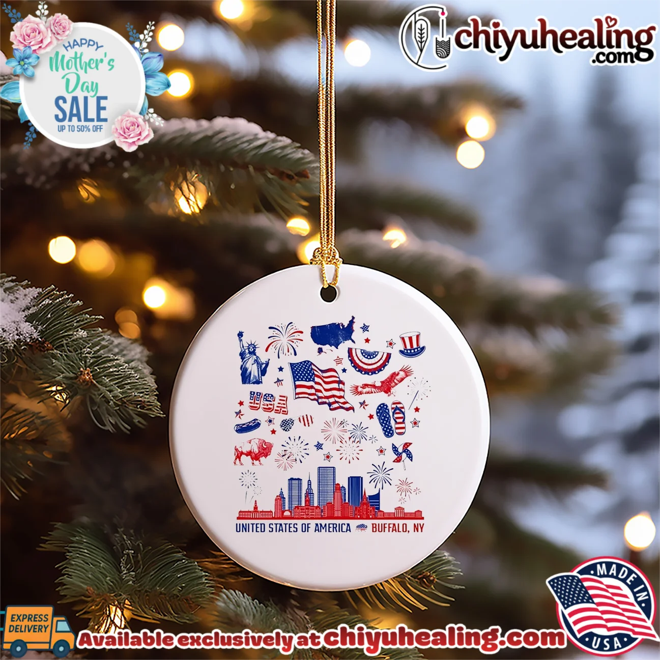 United State of America Red White and Buffalo skyline limited shirt & hoodie - Everyday Fit United State of America Red White and Buffalo skyline