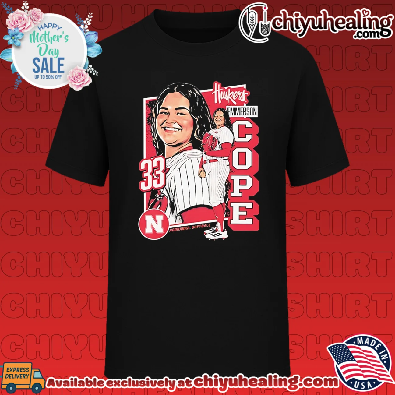 University of Nebraska softball Emmerson Cope number 33