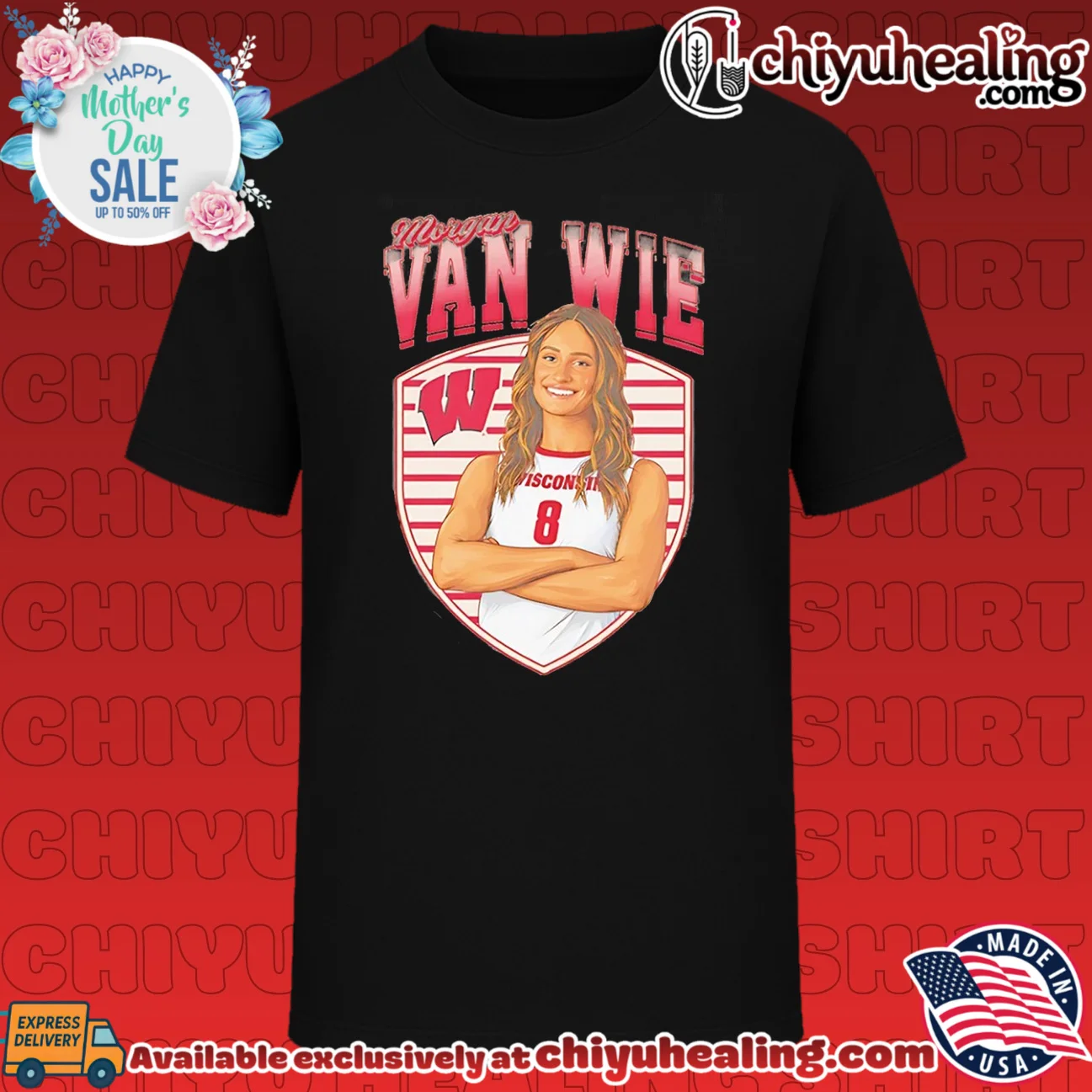 University Of Wisconsin-Madison Morgan Van Wie portrait shirt & hoodie