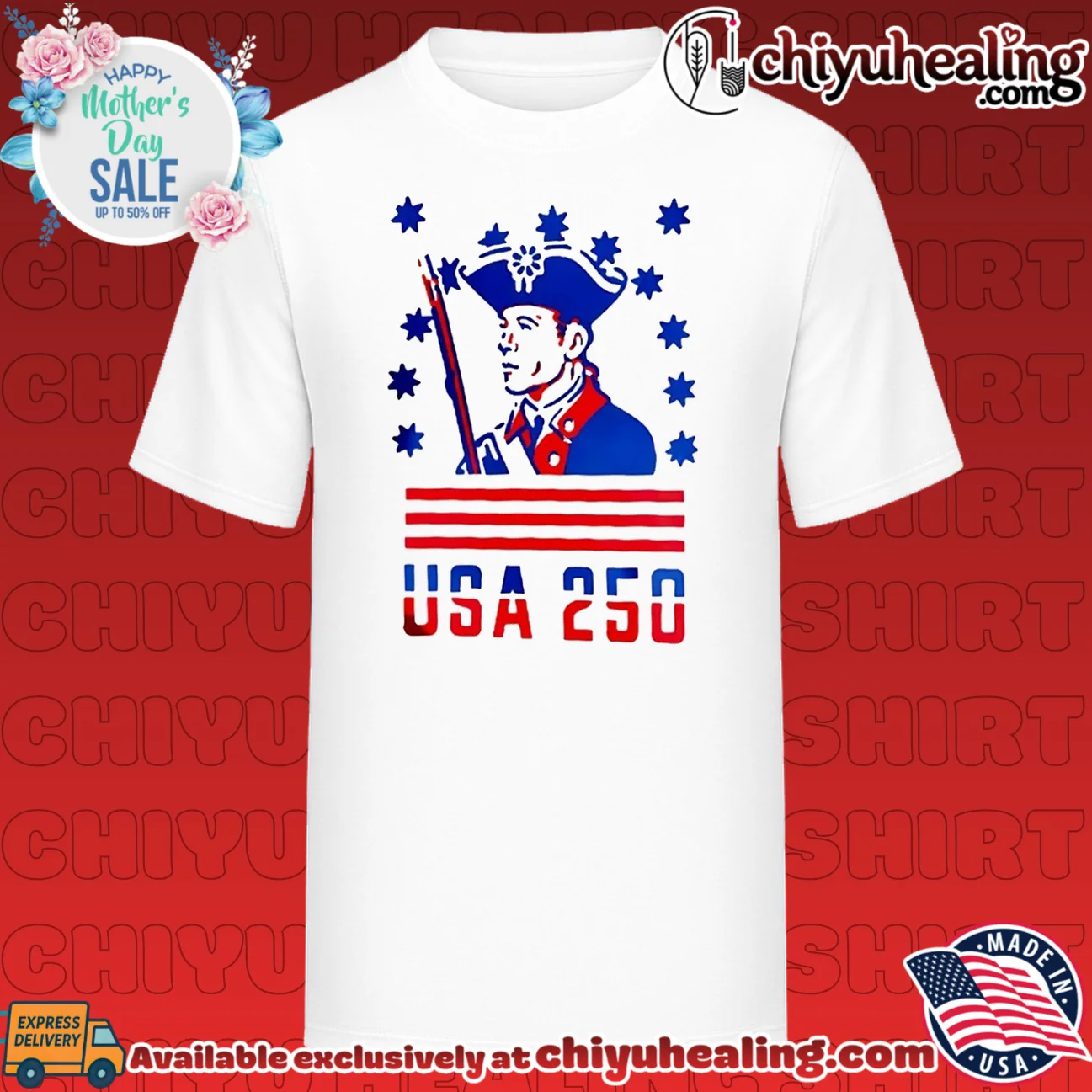 USA 250th Anniversary Patriotic Minuteman Eagle America 250 Vintage 4th of July