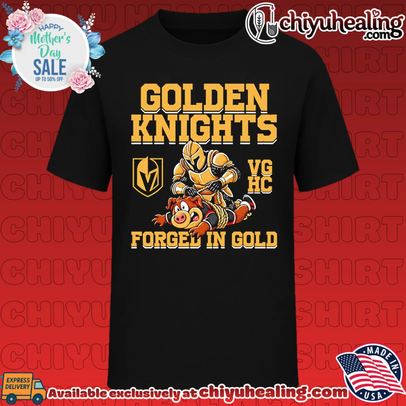 Vegas Golden Knights Forged In Gold Hockey mascot shirt